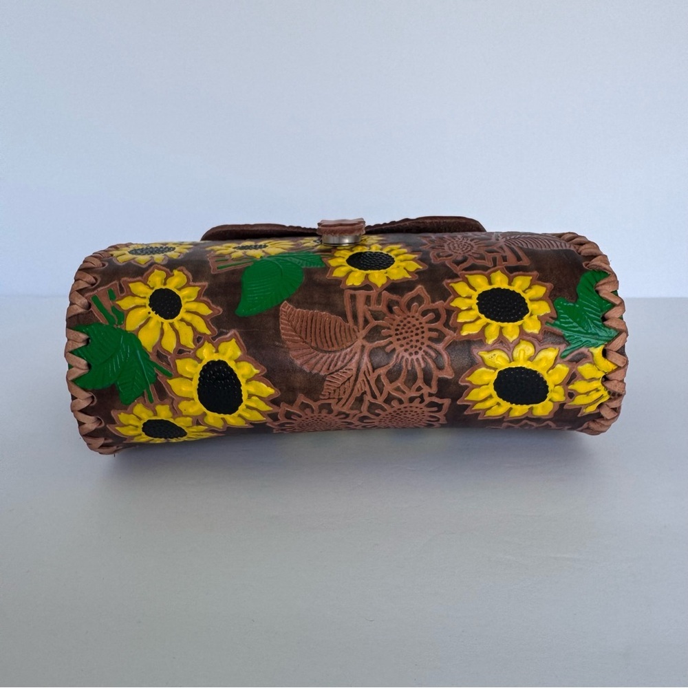 Hand Tooled Leather Floral Shoulder Bag - Picture 8 of 14